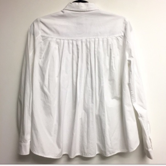 ANTHROPOLOGIE Maeve Pleated Flare Shirt White 4 - Picture 7 of 8